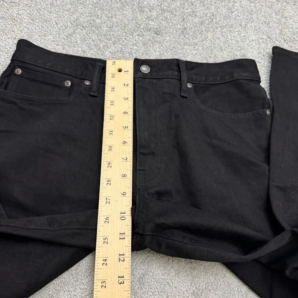 J.Crew Classic Straight Leg Denim Jeans Mens 31x30 Black Cotton Casual Stretch